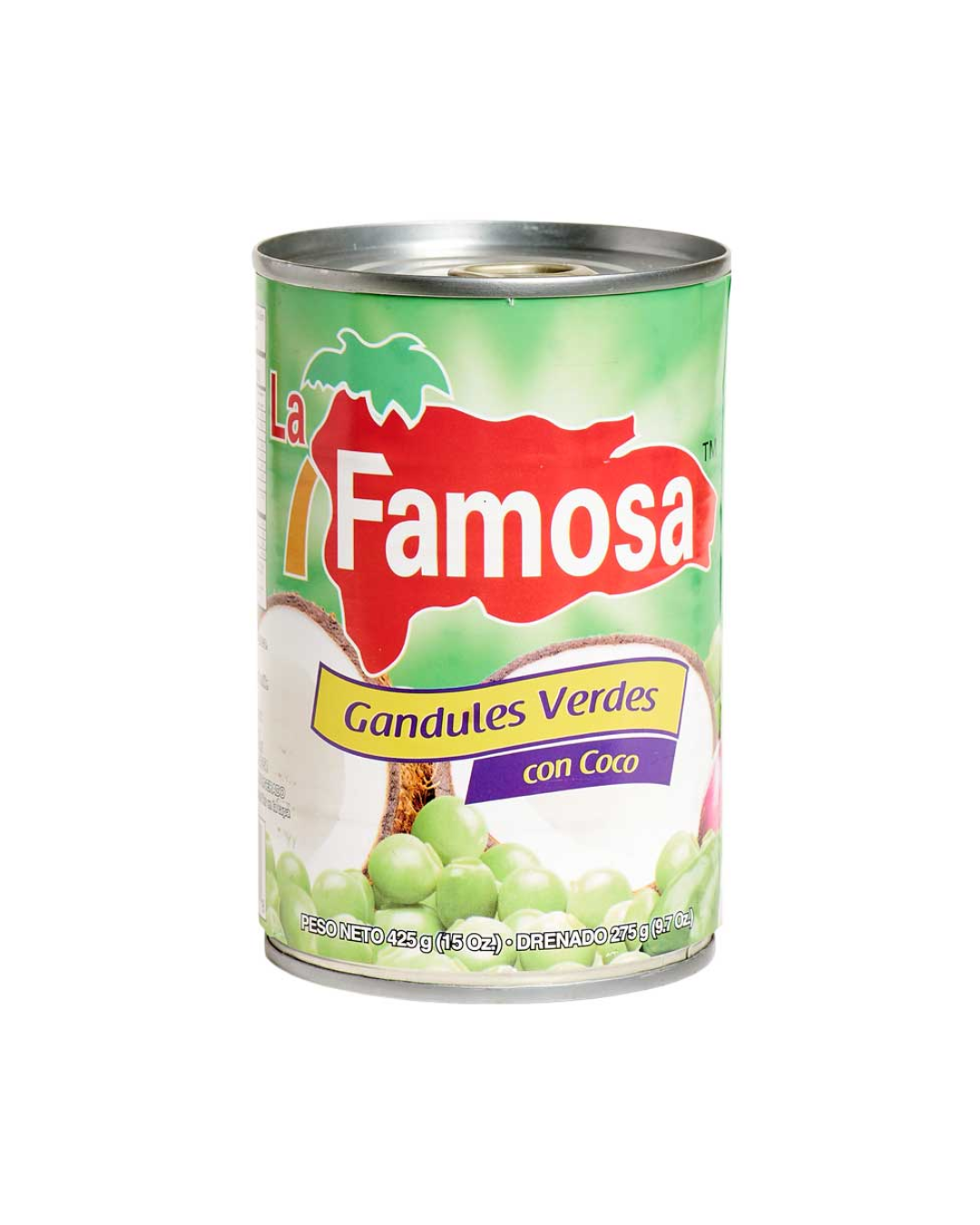 GUANDULES CON COCO 24/300 FAMOSA 15 OZ